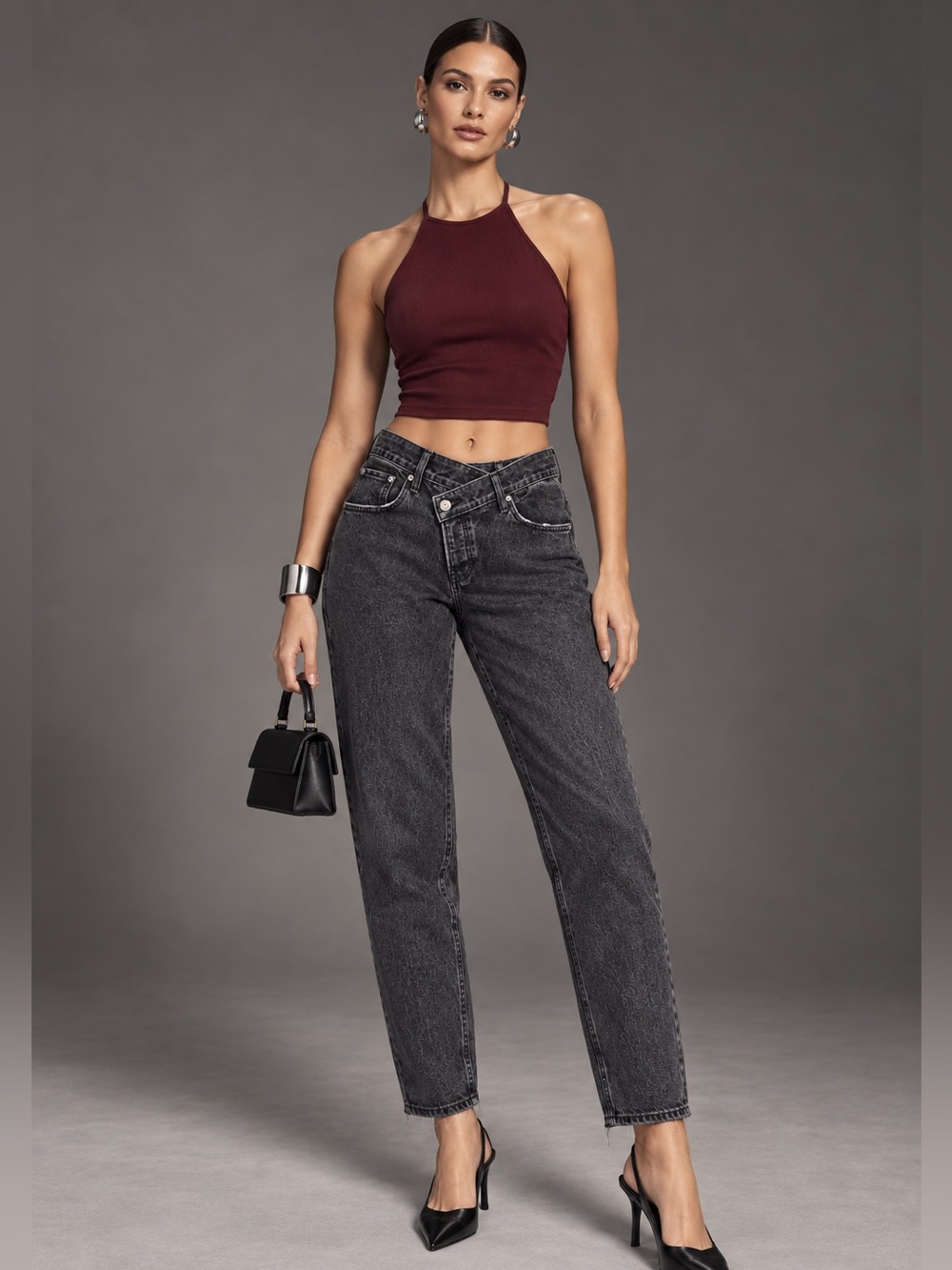 Abercrombie Curve Love The 90s High Rise Crossover Jeans Black 30/10